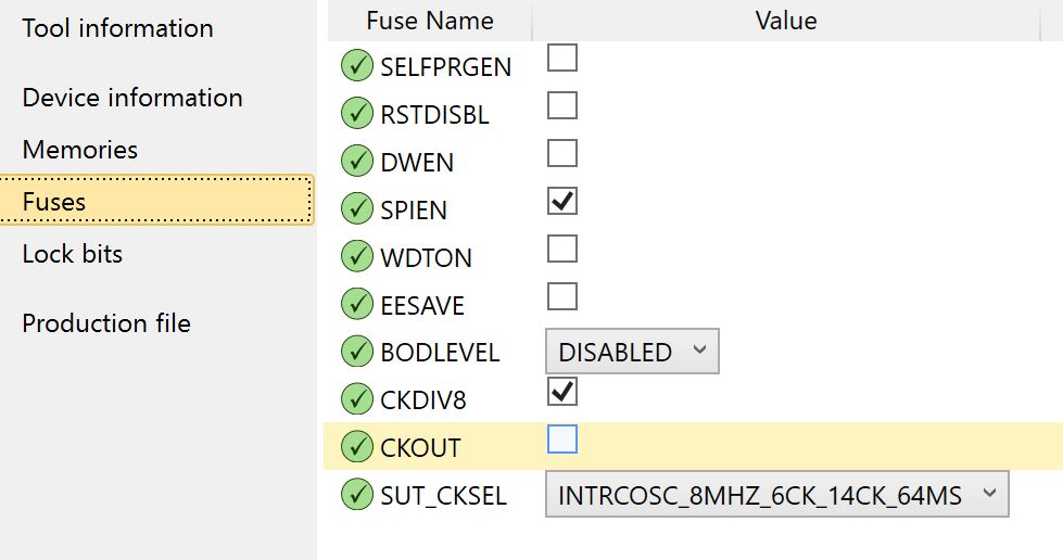 Atmel Stdion CKOUT fuse